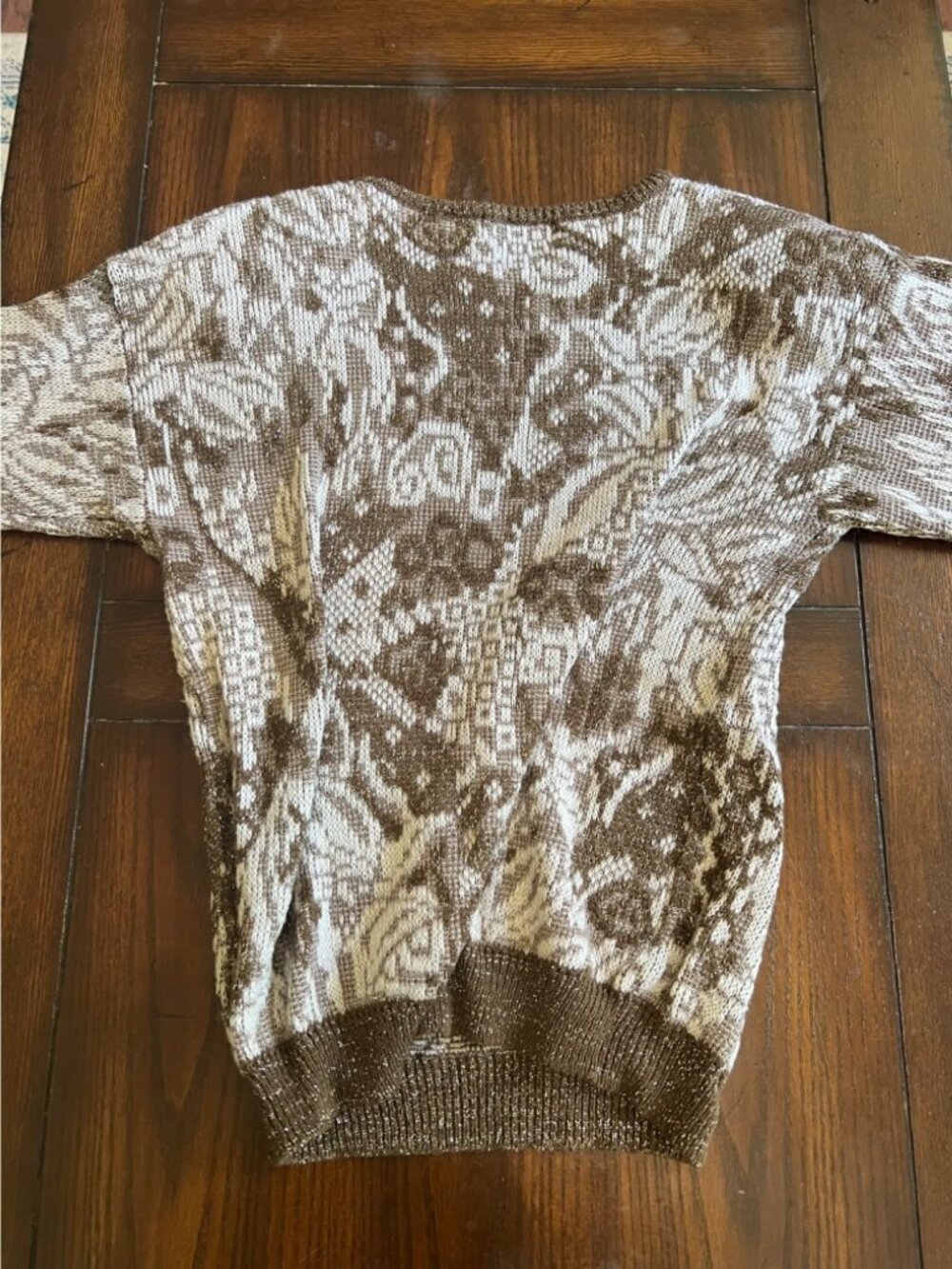 Vintage 80's Cristina's Brown Metallic Long Sleeve Sweater Size Medium - Picture 6 of 9